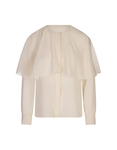 Chloé Clay Pink Silk Georgette Blouse With Cape