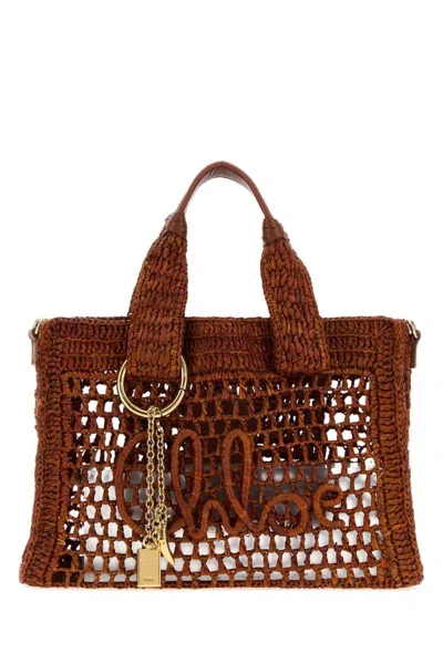Chloé Claybrown Summer Banana Small Tote In Brown