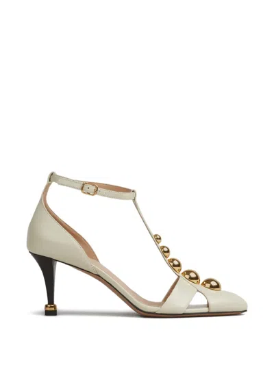 Chloé Chloe Cleia Studded Leather Pumps In White