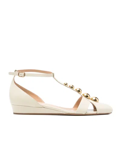 Chloé Cleia T-strap Flat Sandals In Brown