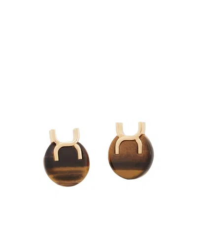 Chloé Clip-on Earrings In Brown