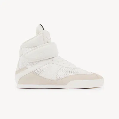 Chloé Mesh And Suede Kick High-top Sneakers In White