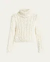 Chloé Cloudy Wool Turtleneck Sweater In White Powder