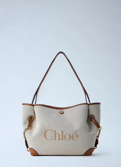 Chloé Clover Double Carry Bag In White