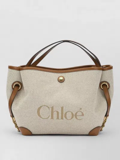Chloé Clover Medium Tote Bag Dual Handles In Brown