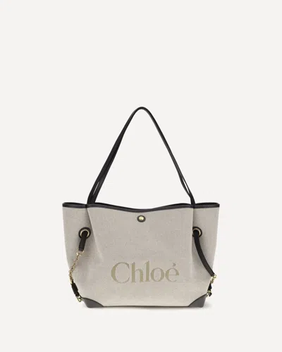 Chloé Clover Tote Bag In Canvas In Gray