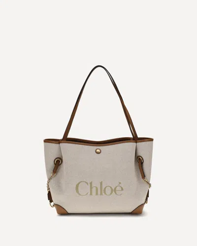 Chloé Clover Tote Bag In Canvas In Neutral
