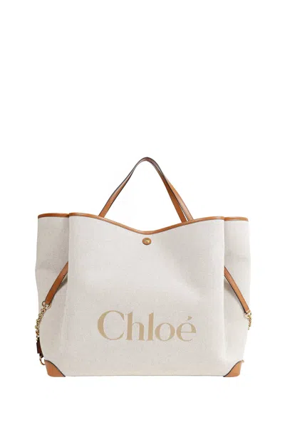 Chloé Clover Tote Bag In Orange