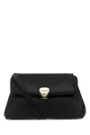 Chloé Penelope Leather-trimmed Velvet Clutch In Black