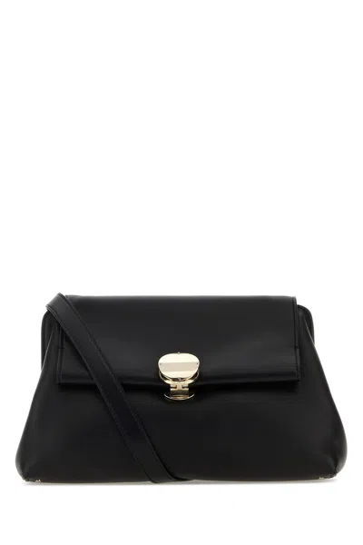 Chloé Penelope Leather-trimmed Velvet Clutch In Black