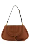 Chloé Brown Leather Marcie Clutch In Brown