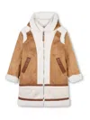Chloé Faux-suede Coat In Brown