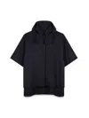 Chloé Hooded Layered Wool Cape In Blue