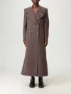 Chloé Checked Double-breasted Virgin Wool Coat In Brown