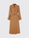 Chloé Long Water-repellent Beige Trench Coat In Cotton Gabardine In Brown