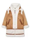 Chloé Faux-suede Coat In Chocolate Brown