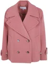 Chloé Wool Double-breasted Coat In Pink