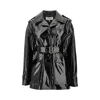 Chloé Coated Cotton Jacket With Belt In Black