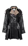 Chloé Coated Linen Riding Coat In Black