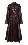 Chloé Coated Linen Riding Coat In Purple