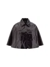 Chloé Glossy Cape Silhouette Jacket In Black