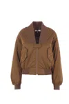 Chloé Zip-front Bomber Jacket In Brown