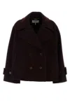 Chloé Double-breasted Short Coat Coats And Trench Coats Bordeaux In Black