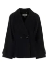 Chloé Chloe Women Short Coat With Ruffles In Black