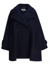 Chloé Structured Double-breasted Jacket Notched Lapels In Blue