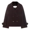 Chloé Women Violet Double-breasted Jacket With Wide Notched Revers And Dropped Shoulders In Wool Ble In Black