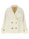 Chloé Double-breasted Soft Wool Pea Coat In Eden White