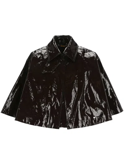 Chloé Collared Cape Jacket In Brown