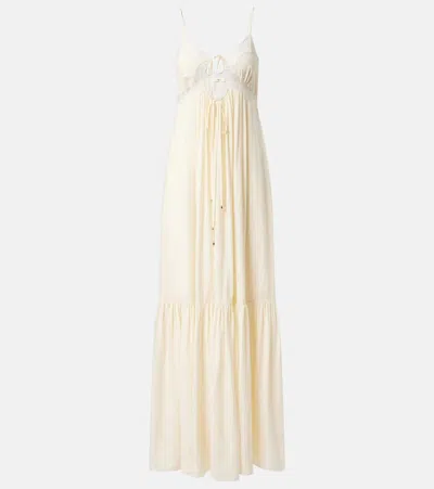 Chloé Off-white Sleeveless Maxi Dress In 115 Dusty White