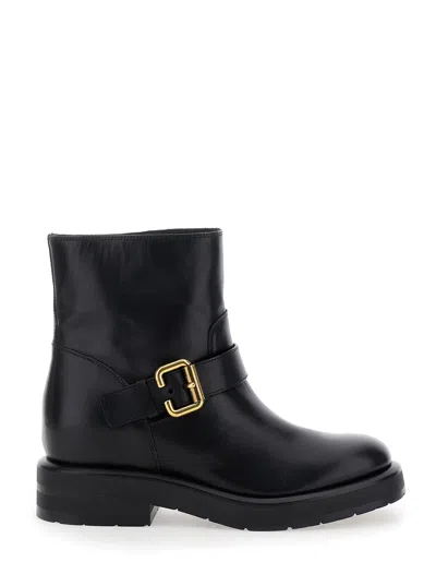 CHLOÉ CHLOÉ WOMEN 'CODDINGTON' BLACK ANKLE BOOTS WITH PADDINGTON BUCKLE IN LEATHER WOMAN