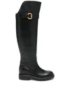 Chloé Coddington Leather Knee-high Boots In Black