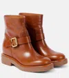 Chloé Coddington Leather Ankle Boots In Brown