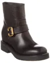 Chloé Leather Coddington Biker Booties In Black