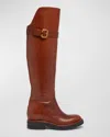 Chloé Coddington Leather Over-the-knee Riding Boots In Cognac Brown