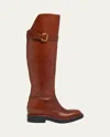 Chloé Coddington Leather Over-the-knee Riding Boots In Cognac Brown