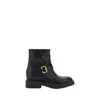 Chloé Leather Coddington Biker Booties In Black