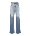 Chloé High-rise Grain De Poudre Wool Wide-leg Pants In Gray