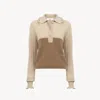 Chloé Collar Sweater In A Wool & Cashmere Knit Brown Size L 100% Wool In Brown