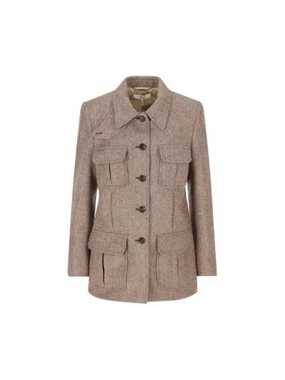 Chloé Multipocket Mini Coat In Brown