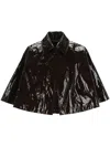 Chloé Glossy Cape Silhouette Jacket In Brown