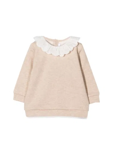 Chloé Kids' Collared Sweatshirt In Beige