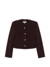 Chloé Collarless Cropped Jacket In Brown