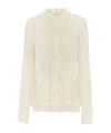 Chloé Silk Shirt With Delicate Lace Panel In Nude