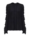 Chloé Collarless Shirt In Black