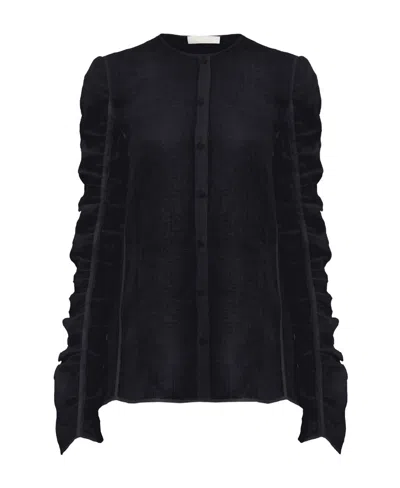 Chloé Collarless Shirt In Black