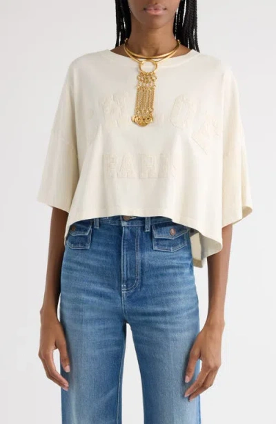 Chloé College Appliqué Crop T-shirt In Coconut Milk